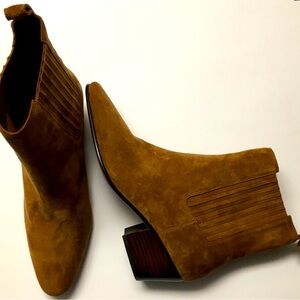 J Crew Suede Leather Booties 8.5 Brown NEW No Box Western Classic Fall